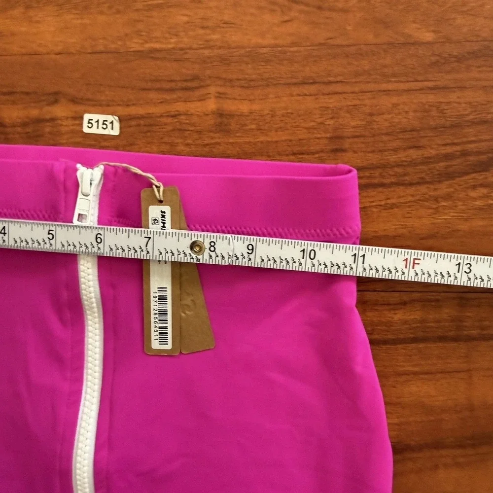 Skims Sporty Zipper Swim Mini Skirt Hibiscus Pink Size XXS CU-SKT-3024 NWT